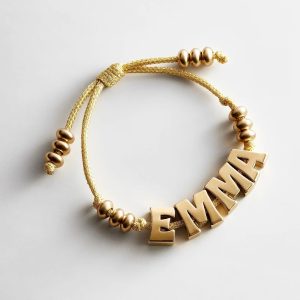 Oversized Waterproof Custom Name Bracelet - Gold