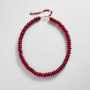 Joyce Semi-Precious Beaded Necklace - Red Jasper