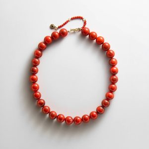 Mini Jane Beaded Necklace - Red Jasper