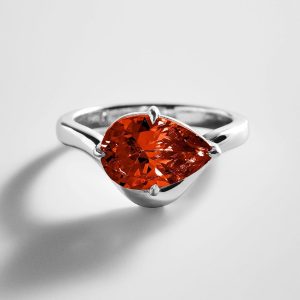 Wavy Custom Birthstone Ring - Silver