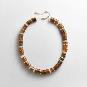 Jennifer Rondelle Beaded Necklace - Tiger's Eye Bead