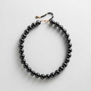 Mini Jane Beaded Necklace - Black Bead