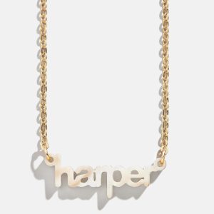 Acrylic Custom Nameplate Necklace - Gold