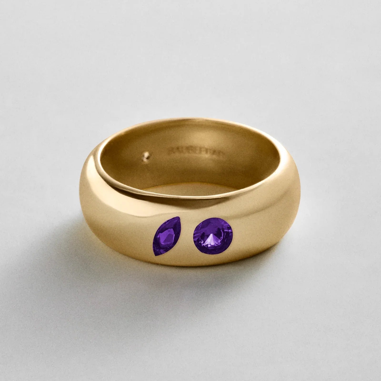Multi-Stone Puffy Custom Birthstone Ring - Gold - Image 16