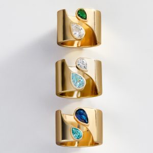 Open Band Custom Birthstone Ring - Gold