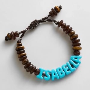 Wear Everywhere Waterproof Custom Bracelet - Tiger's Eye/Turquoise