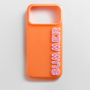 Fine Line Custom iPhone Case - Orange/Lilac