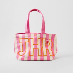 Striped Custom Alpha Tote - Custom Flamingo