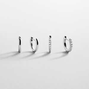 Nicole Sterling Silver Earring Set - Silver/Pav??