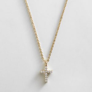 Agape 14K Gold Necklace - Gold/Pav??