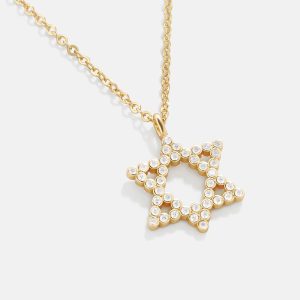 Star of David 18K Gold Necklace - Gold/Pav??