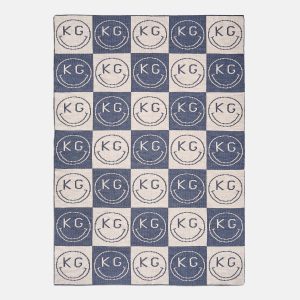 All Smiles Custom Blanket - Denim Blue/Stone