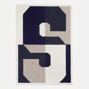 Initial Here Custom Blanket - Navy/Gray