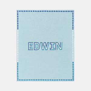 Baby Steps Kids' Custom Blanket - Light Blue/Navy