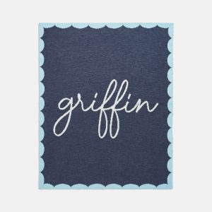 Subtly Scalloped Custom Blanket - Navy/Blue