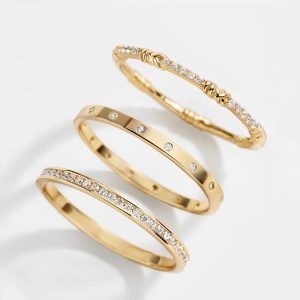 Maddie 18K Gold Ring Set - Gold/Pav??