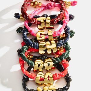 Knotty Initial Custom Bracelet - Cherry Red Double Letters