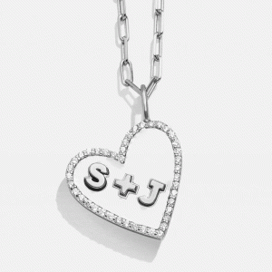 Reversible Sterling Silver Custom Heart Necklace - Pav??/Silver