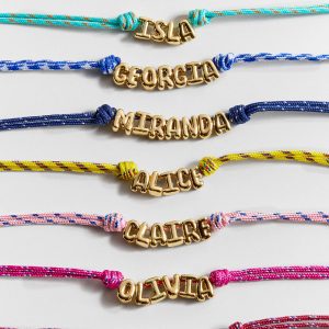 Bubble Letter Custom Paracord Necklace - Hot Pink